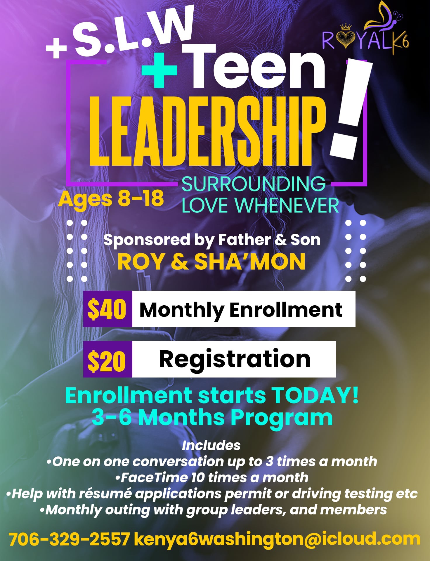 Teen leadership program flyer